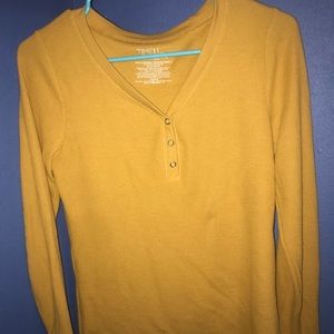Mustard 1/3 Button T-shirt